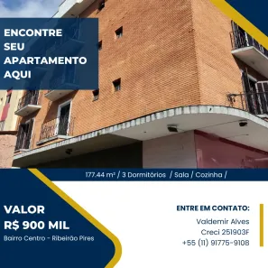 Apartamento com 3 Quartos à venda, 177m² no Centro, Ribeirão Pires