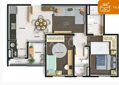 Apartamento com 2 Quartos à venda, 68m² no Jardim do Lago, Jundiaí