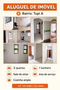 Casa com 3 Quartos para alugar, 85m² no Tupi A, Belo Horizonte