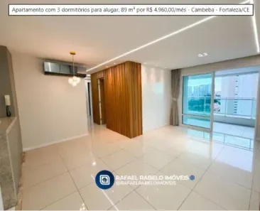 Apartamento com 3 Quartos para alugar, 89m² no Parque Iracema, Fortaleza