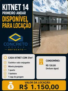 Kitnet com 1 Quarto para alugar, 31m² no Jardim Itamarati, Botucatu