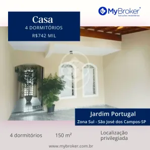 Casa com 4 Quartos à venda, 172m² no Jardim Portugal, São José dos Campos
