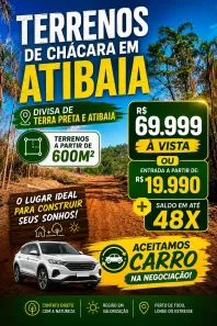 Lote/Terreno à venda, 600m² no Jardim Brasil, Atibaia