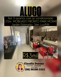 Apartamento com 3 Quartos para alugar, 125m² no Turu, São Luís