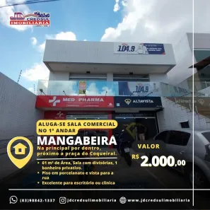 Sala Comercial para alugar, 61m² no Mangabeira, João Pessoa