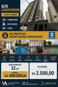 Apartamento com 1 Quarto à venda, 32m² no Vila São José (Ipiranga), São Paulo