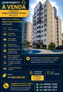 Apartamento com 3 Quartos à venda, 77m² no Aleixo, Manaus