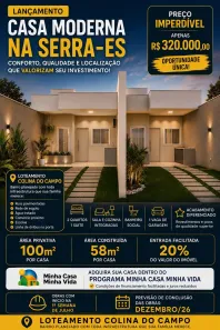 Casa com 2 Quartos à venda, 58m² no Campinho da Serra I, Serra