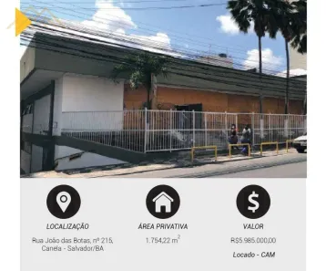 Prédio Comercial com 10 Quartos à venda, 1794m² no Canela, Salvador