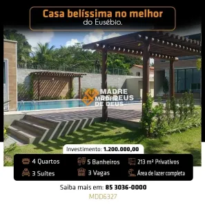 Casa de Condomínio com 4 Quartos à venda, 213m² no Centro, Eusébio
