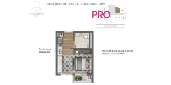 Apartamento com 1 Quarto à venda, 25m² no Santo Amaro, São Paulo