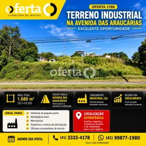 Lote/Terreno à venda, 1680m² no Chapada, Araucária