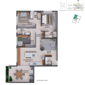Apartamento com 2 Quartos à venda, 122m² no Pedra Branca, Palhoça