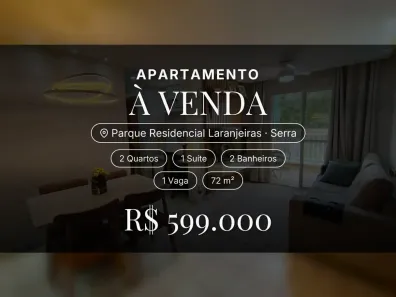 Apartamento com 2 Quartos à venda, 72m² no Parque Residencial Laranjeiras, Serra