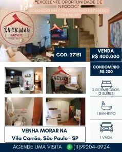 Casa de Condomínio com 2 Quartos à venda, 58m² no Vila Carrão, São Paulo