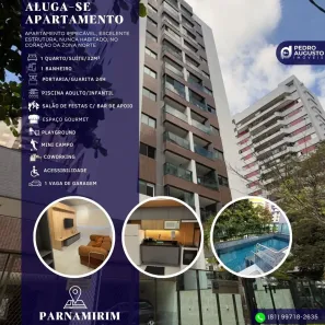 Apartamento com 1 Quarto para alugar, 32m² no Parnamirim, Recife