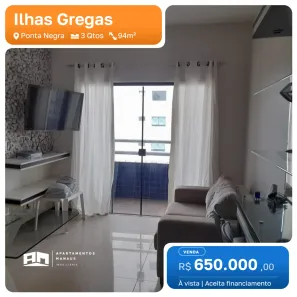 Apartamento com 3 Quartos à venda, 94m² no Ponta Negra, Manaus