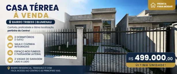 Casa com 2 Quartos à venda, 60m² no Tribess, Blumenau