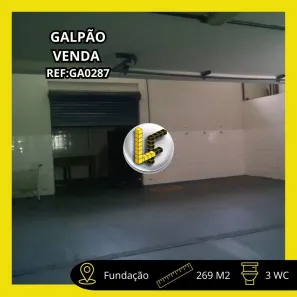 Galpão/Depósito/Armazém à venda, 269m² no Fundação, São Caetano do Sul