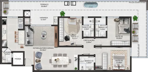 Cobertura com 3 Quartos à venda, 146m² no Abraão, Florianópolis