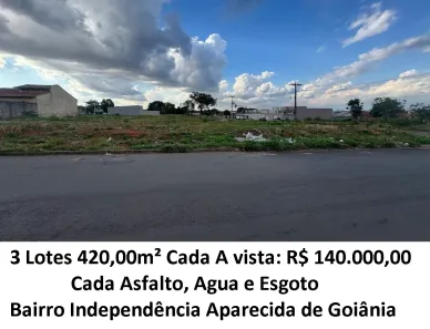 Lote/Terreno à venda, 420m² no Independência - 2º Complemento, Aparecida de Goiânia