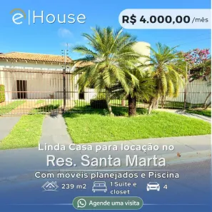 Casa com 2 Quartos para alugar, 240m² no Jardim Santa Marta, Rondonópolis