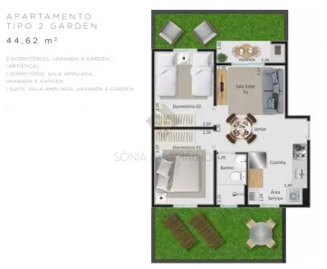 Apartamento com 2 Quartos à venda, 45m² no Bonfim Paulista, Ribeirão Preto