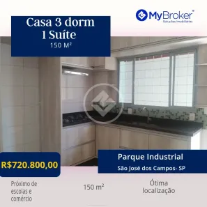 Casa com 3 Quartos à venda, 150m² no Parque Industrial, São José dos Campos
