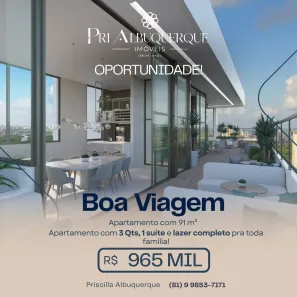 Apartamento com 3 Quartos à venda, 90m² no Boa Viagem, Recife