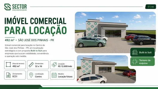 Sala Comercial para alugar, 492m² no Cidade Jardim, São José dos Pinhais