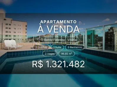 Apartamento com 3 Quartos à venda, 96m² no Bento Ferreira, Vitória