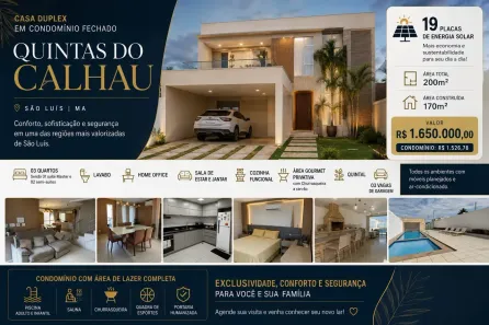 Casa de Condomínio com 3 Quartos à venda, 170m² no Quintas do Calhau, São Luís