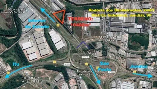 Lote/Terreno para alugar, 10400m² no Distrito Industrial, Jundiaí