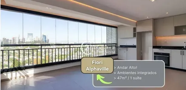 Apartamento com 1 Quarto para alugar, 46m² no Dezoito do Forte Empresarial/Alphaville., Barueri