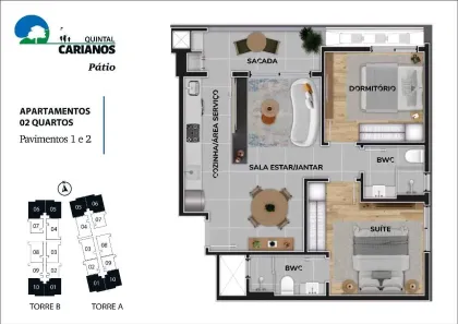 Apartamento com 2 Quartos à venda, 78m² no Carianos, Florianópolis