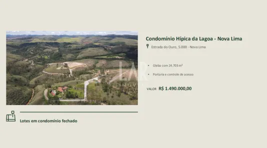 Lote/Terreno à venda, 24703m² no Área Rural de Nova Lima, Nova Lima