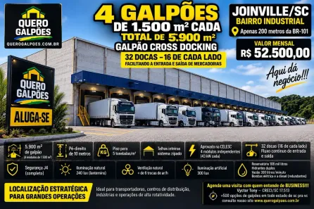 Galpão/Depósito/Armazém para alugar, 1500m² no Pirabeiraba (Pirabeiraba), Joinville