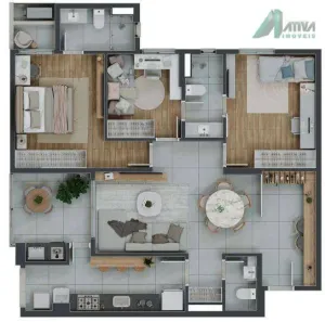Apartamento com 3 Quartos à venda, 100m² no Serra do Curral Del Rey, Nova Lima