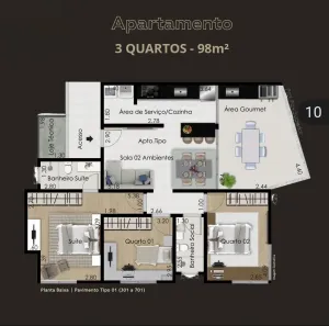Apartamento com 3 Quartos à venda, 98m² no Alto dos Passos, Juiz de Fora