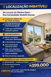 Apartamento com 2 Quartos à venda, 68m² no Menino Deus, Porto Alegre