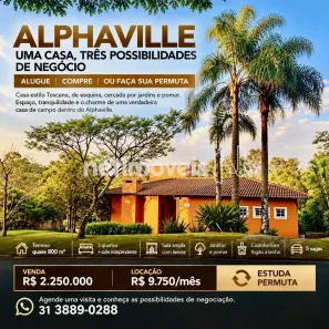 Casa de Condomínio com 3 Quartos à venda, 233m² no Alphaville - Lagoa dos Ingleses, Nova Lima
