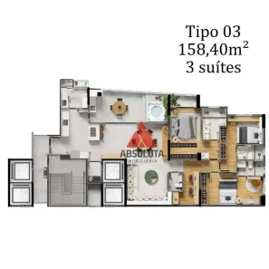 Apartamento com 3 Quartos à venda, 158m² no Centro, Americana