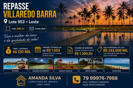 Lote/Terreno à venda, 245m² no , Barra dos Coqueiros