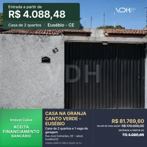 Casa com 2 Quartos à venda, 69m² no Jabuti, Eusébio