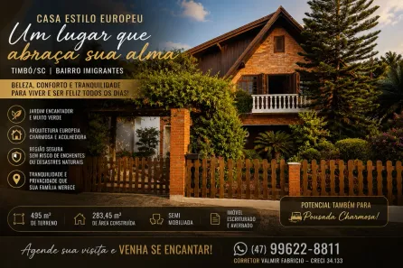 Casa com 3 Quartos à venda, 283m² no Imigrantes, Timbó