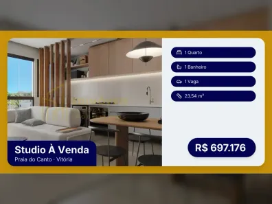 Apartamento com 1 Quarto à venda, 23m² no Praia do Canto, Vitória