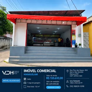 Ponto Comercial à venda, 132m² no São Geraldo, Manaus