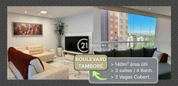 Apartamento com 3 Quartos à venda, 140m² no Tamboré, Santana de Parnaíba