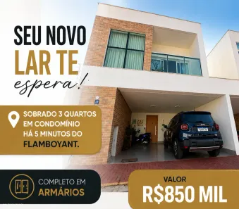 Casa de Condomínio com 3 Quartos à venda, 158m² no Jardim Vitória, Goiânia