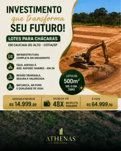 Lote/Terreno à venda, 500m² no Chácara Tropical (Caucaia do Alto), Cotia